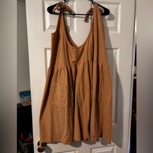 Tan plus size dress.